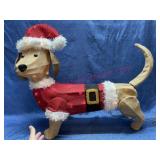 Burlap Dachshund lighted Christmas decoration