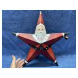 Hand painted Santa metal star