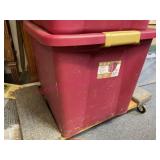 Sterilite red 22gal tote w/ lid #1