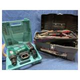 Handyman tool box w/ tools & a drill