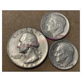 1963 Washington Quarter & 2 Dimes (1963, 1964)