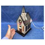 Hand painted lighted Church night light