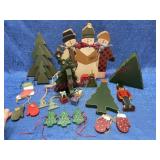 Wooden Christmas trees & snowmen decorations