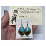 M. Lee Navajo sterling silver turquoise earrings