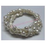 Freshwater pearl wrap bracelet