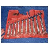 Ace Metric 10-pc wrench set (in pouch)