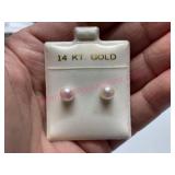 14K Gold Pearl ball stud earrings