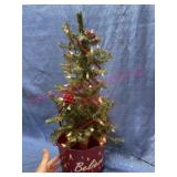 24in Christmas tree in red Believe bucket
