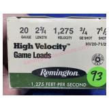 Remington 20-gauge ammo (25 shells) 2.75-in