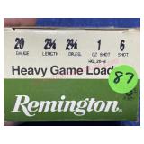 Remington 20-gauge ammo (25 shells) 2.75-in