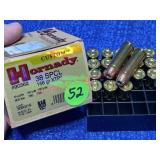 Hornady 38-Spl ammo (20 rounds) 158-gr (open box)