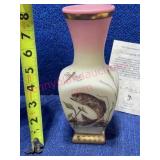 Fenton Signed Leaping Trout Vase (hand painted)