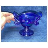 Fenton Blue Carnival Dolphin Koi Basket #1