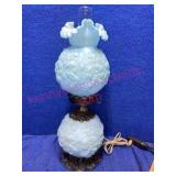 Vintage Fenton Blue Table Lamp (double globe)