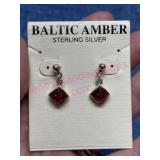 Sterling silver Baltic Amber earrings