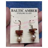 Sterling silver Baltic Amber earrings