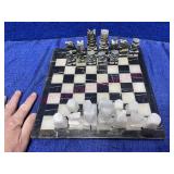 Marble & onyx chess (incomplete set)