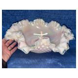 Lg Fenton Center Bowl (Pink Hobnail)
