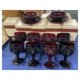 (12-pcs) Vtg Cape Cod Avon Red Glassware