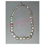 Sterling silver Coin Freshwater Pearl Necklace