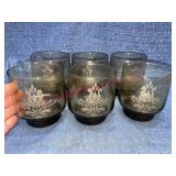 (6) Pfaltzgraff Village smokey brown juice glasses