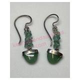 Natuarl aqua blue apatite / jade earrings