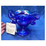Fenton Blue Carnival Dolphin Koi Basket #2