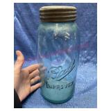 Old Lrg 2qt Ball Green #2 Canning Jar