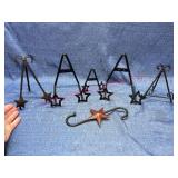 Wrought iron star holders & hook