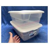 (2) Sterilite 12qt clear totes w/ lids (smaller)