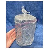 Echt Bleikristall Crystal biscuit jar w/ bird lid