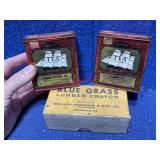 (2) Old Begelow Tea Tins & Blue Grass Crayon box