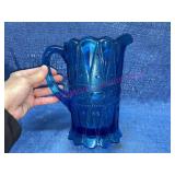 Vtg Kemple Wheaton Blue lace & dewdrop pitcher