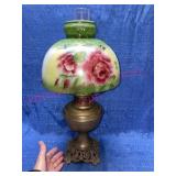 Ant. Excelsior oil lamp w/ shade