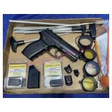 Crosman C11 BB Pistol & misc gun items