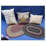 Braided mats & small pillows