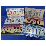 (6) Indiana License Plates