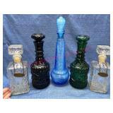 (5) Vtg Glass Decanters