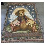 Teddy Bear tapestry throw blanket (Amer. Weavers)