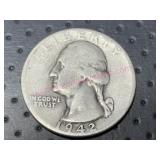 1942 Washington Silver Quarter (90% silver)