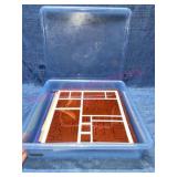 Blue Tub w/ scrapbook stencils