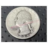 1945 Washington Silver Quarter (90% silver)