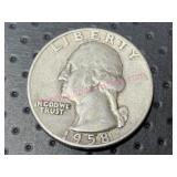 1958-D Washington Silver Quarter (90% silver)