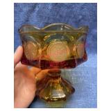 Fostoria Amber Coin Glass Stemmed Compote(smaller)