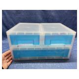 Clear & blue plastic craft organizer
