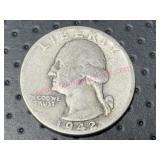 1942-D Washington Silver Quarter (90% silver)