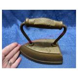 Antique #8 sad iron (painted gold) cast iron