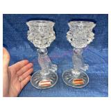 Echt Bleikristall Crystal bird candlesticks