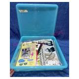 Teal Tub w/ scrapbook lrg sheet stickers