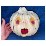Vtg White Paper Mache Jack-O-Lantern